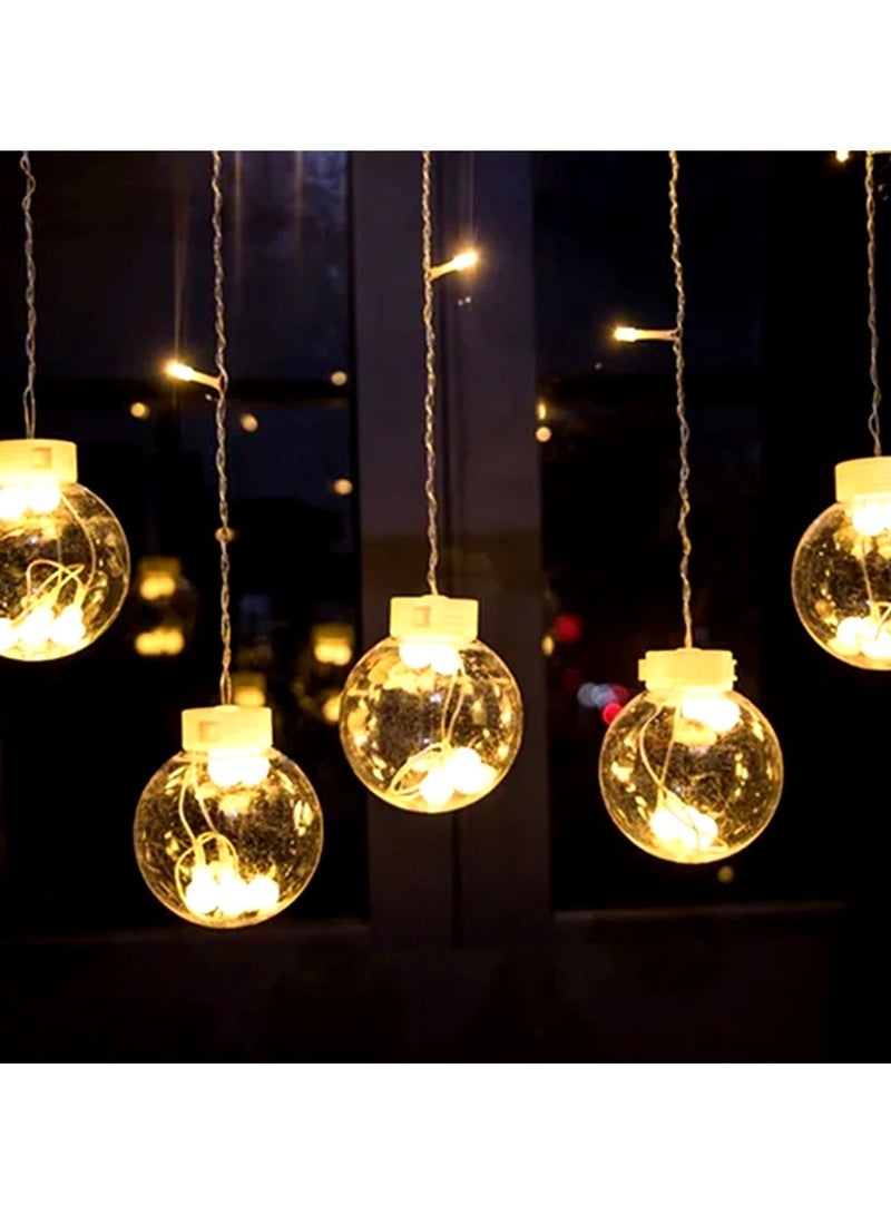 ZAYO LED Wishing Ball Balcony Lights Warm White, Decorative Fairy Lights for Home Balcony, Bedroom, Garden,  Festival Decoration, Hanging LED Ambient Lighting - Image 3